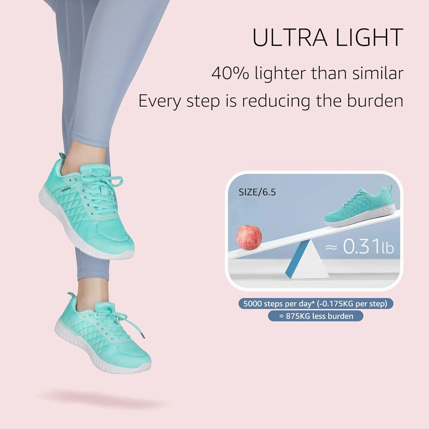 STQ Walking Shoes for Women Lace Up Lightweight Tennis Shoes