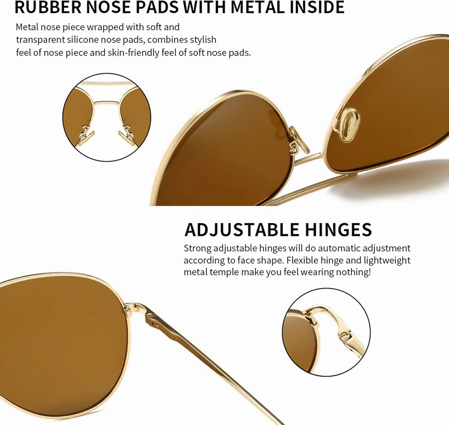 SUNGAIT Women's Lightweight Oversized Aviator Sunglasses - Mirrored Polarized Lens