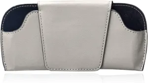 Sunglass Holder for Car Visor, Magnetic Leather Visor Eyeglasses Storage Case, Sun Visor Glasses Holder Protective Storage Box, Automotive Glasses Organizer for Men Women (Gray)