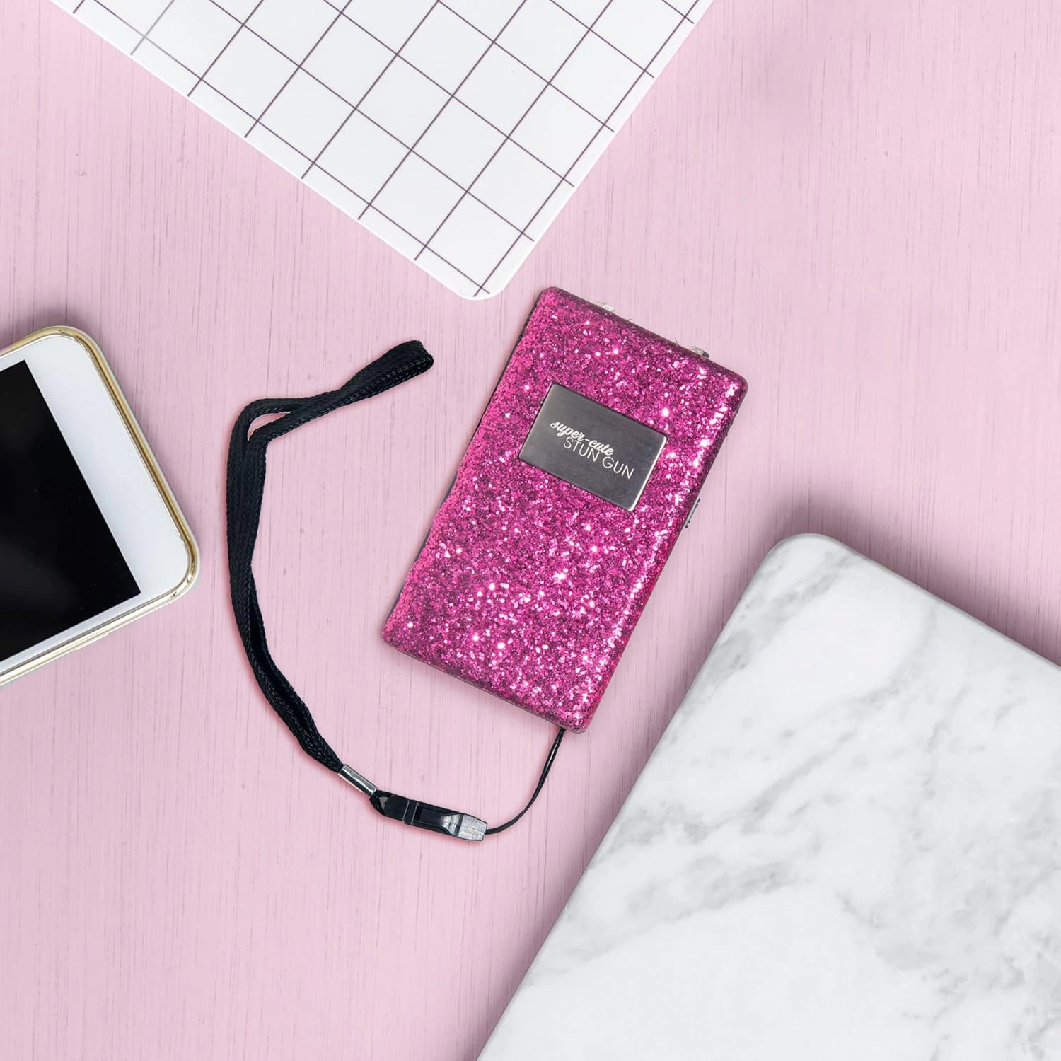 Super-Cute Mini Stun Gun for Women Self-Defense - High Voltage Pain-Inducing Shocks - Compact & Discreet with LED Flashlight - USB Rechargeable Battery - Stylish