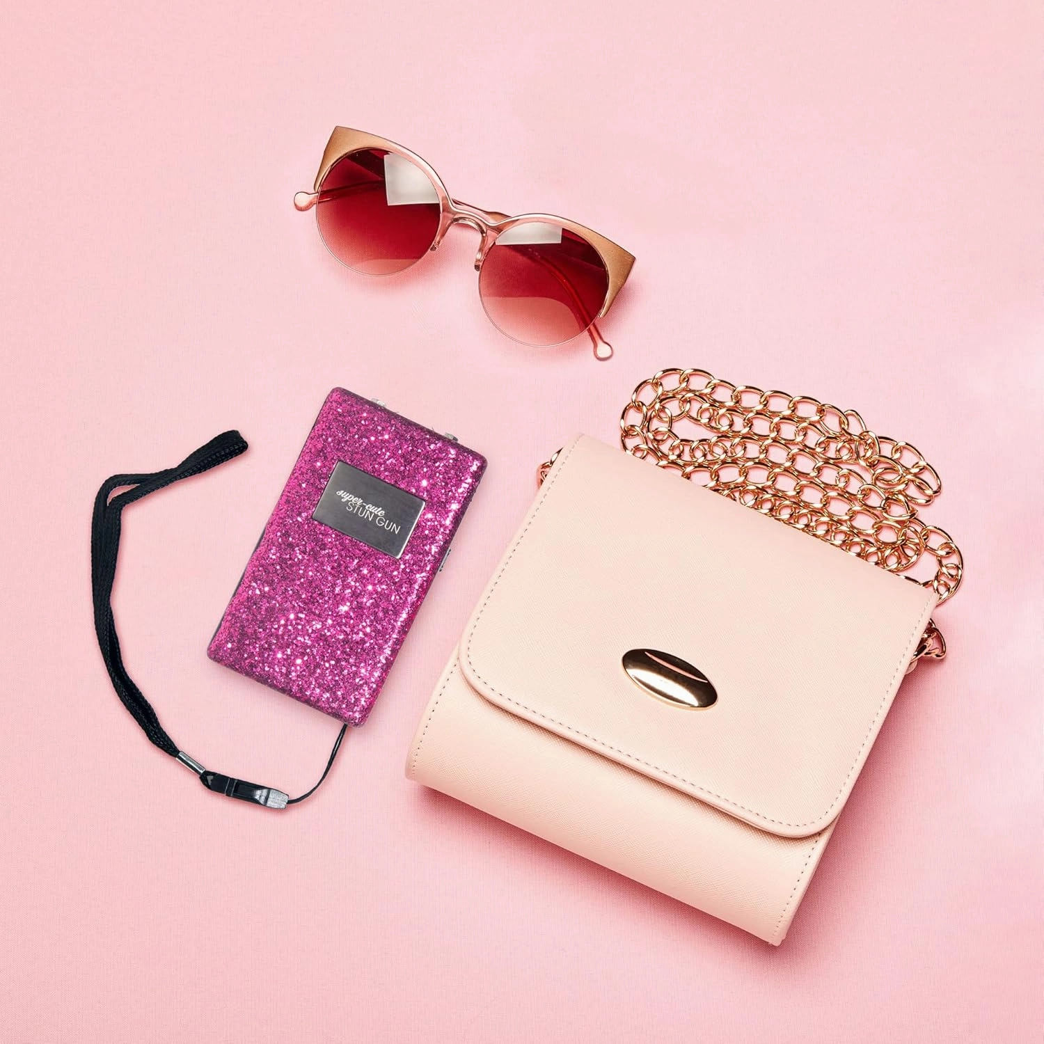 Super-Cute Mini Stun Gun for Women Self-Defense - High Voltage Pain-Inducing Shocks - Compact & Discreet with LED Flashlight - USB Rechargeable Battery - Stylish