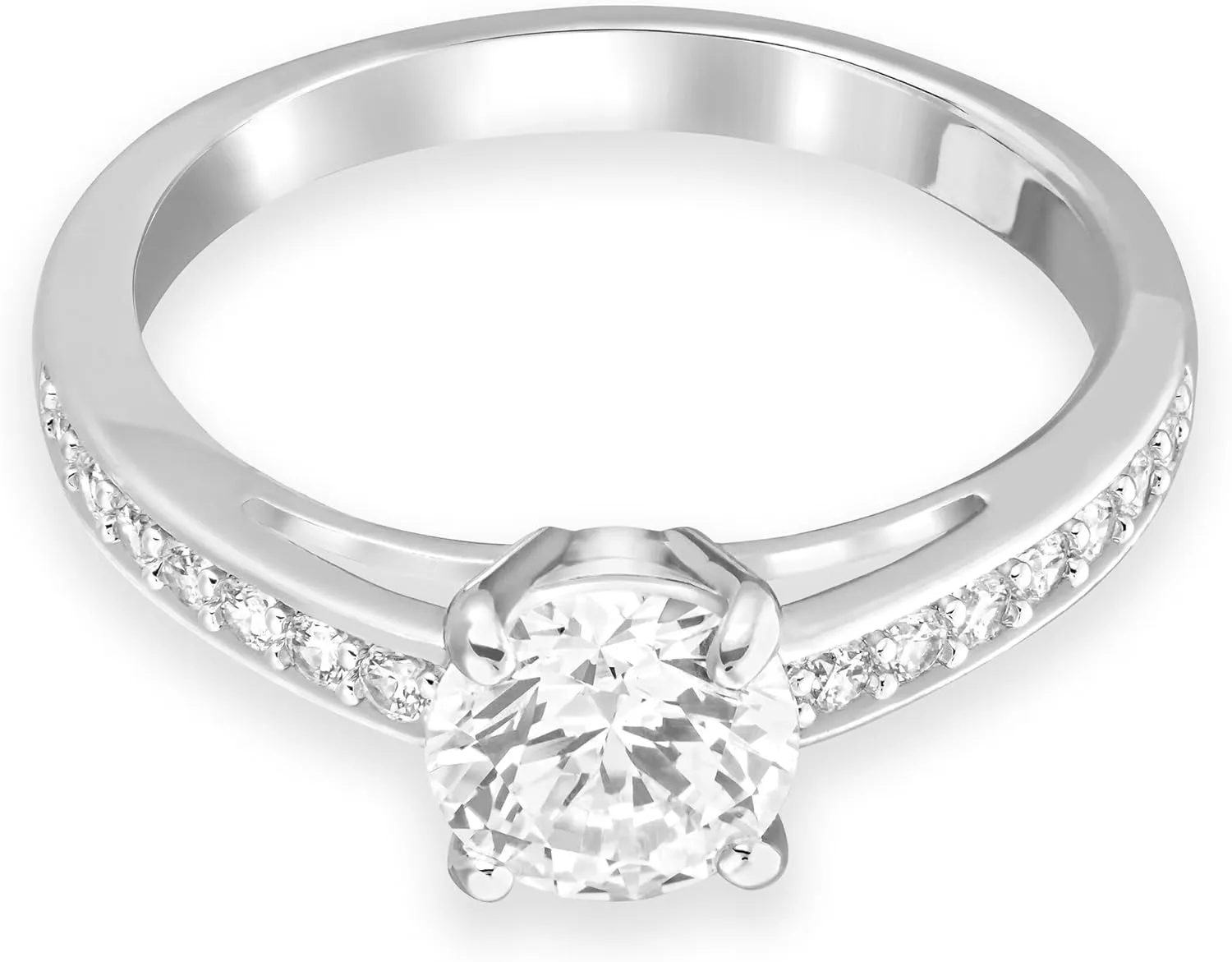 Swarovski Attract Round Ring Jewelry Collection, Rhodium Finish, Clear Crystals
