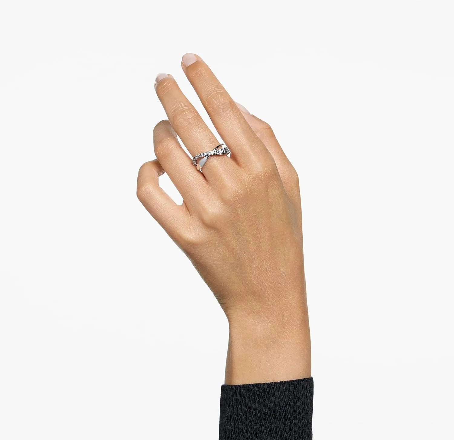 SWAROVSKI Twist Crystal Ring Jewelry Collection, Rhodium Tone Finish