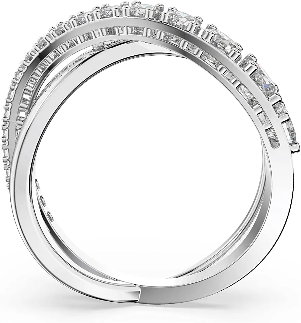 SWAROVSKI Twist Crystal Ring Jewelry Collection, Rhodium Tone Finish