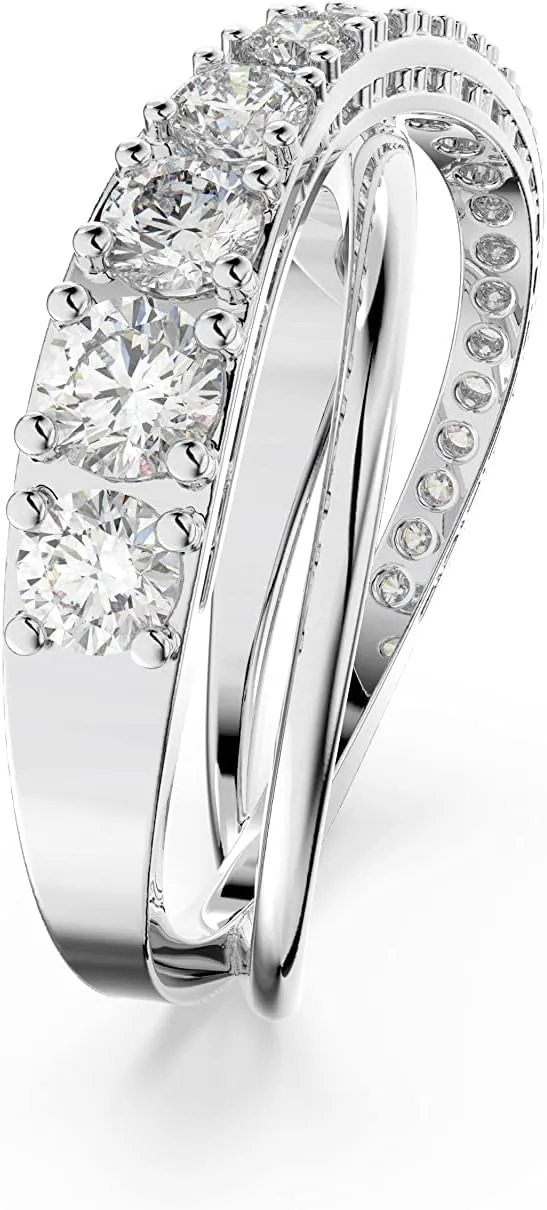 SWAROVSKI Twist Crystal Ring Jewelry Collection, Rhodium Tone Finish