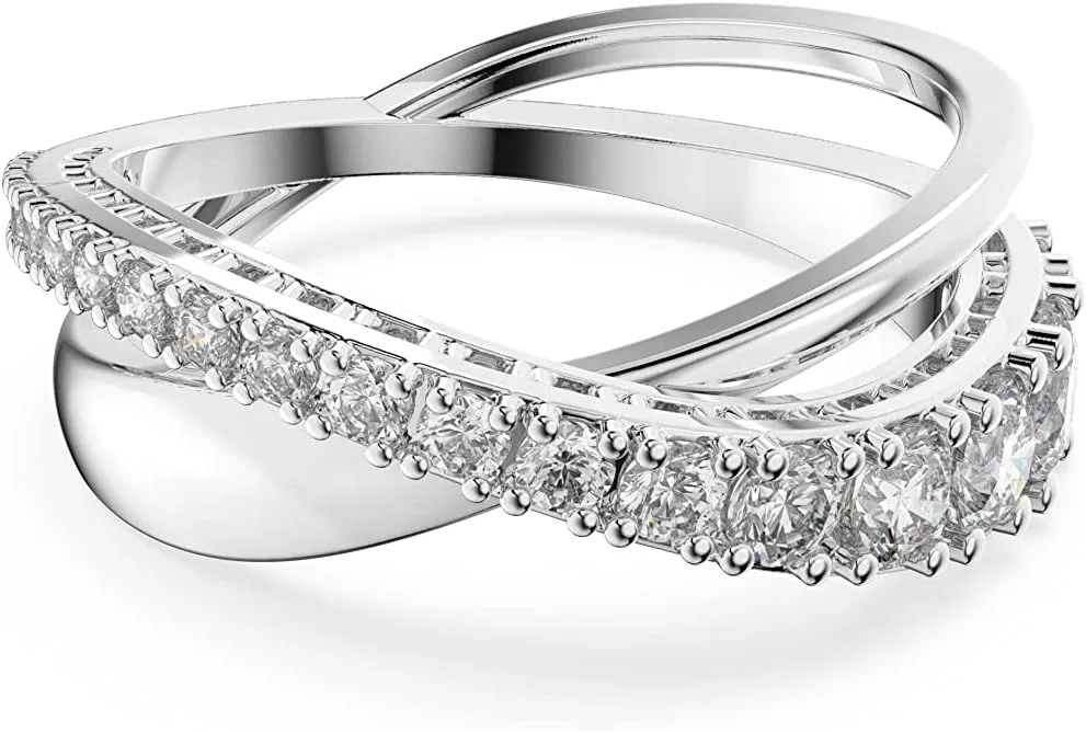 SWAROVSKI Twist Crystal Ring Jewelry Collection, Rhodium Tone Finish