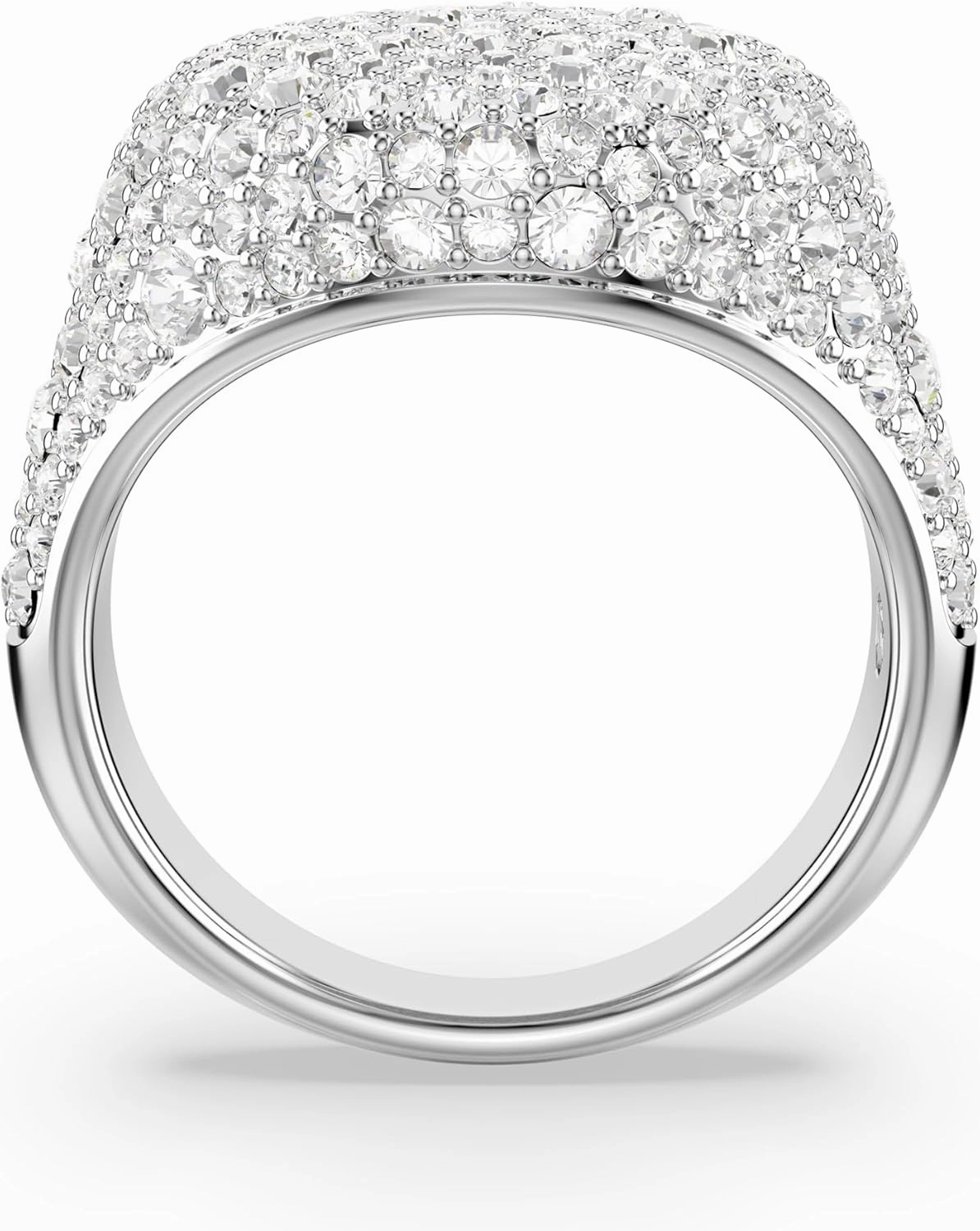 Swarovski Meteora Cocktail Ring, Clear Crystals, Rhodium Finished Metal