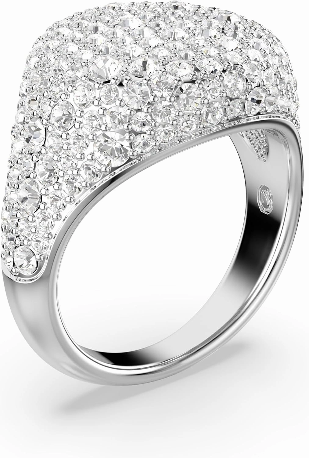 Swarovski Meteora Cocktail Ring, Clear Crystals, Rhodium Finished Metal