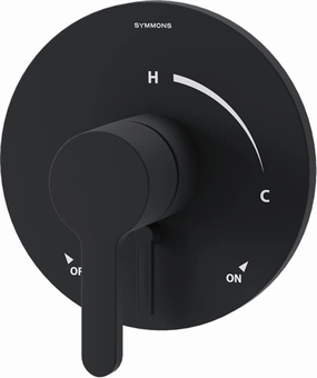 Symmons Solarity Wall Mounted Single Handle Shower Valve Trim in Matte Black (Valve Not Included)