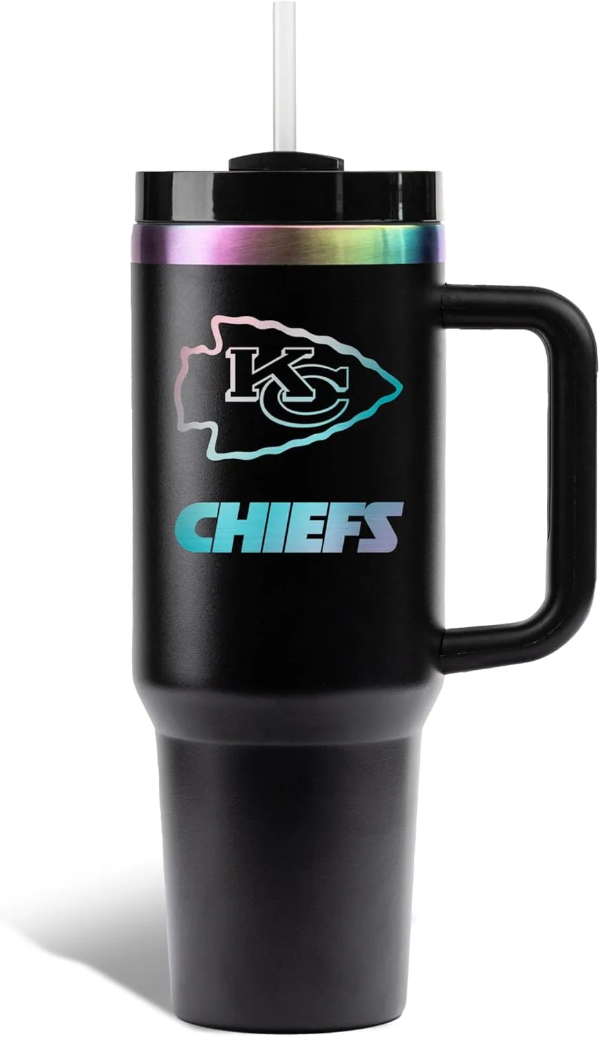 The Memory Company Officially Licensed NFL Game Day Tumbler - 40oz Stainless Steel Double-Wall Insulated Team Color Bling Cup with Team Logo, NFL Licensed Sports Travel Mug with Lid & Straw