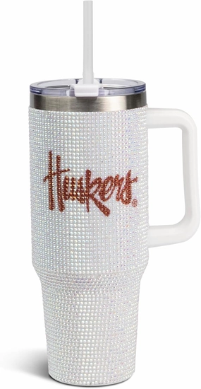 The Memory Company | Licensed NCAA 40oz White Bling Game Day Tumbler