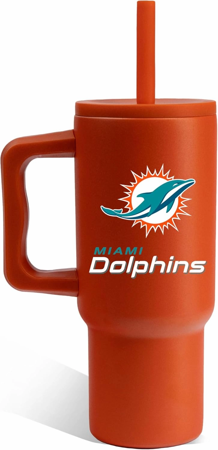 The Memory Company NFL Game Day 40oz Stainless Steel Tumbler - Double-Wall Vacuum Insulated Cup, Team Logo Sports Travel Mug with Lid & Straw, Officially Licensed Merchandise