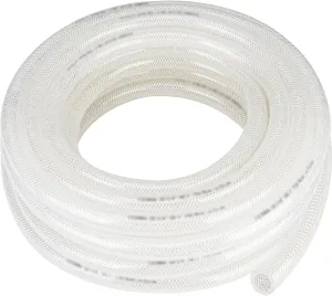 TICONN Clear PVC Tubing, High Pressure Tubing Heavy Duty Braided Reinforced Flexible Vinyl Hose Tube Durometer 75A Plastic Tube BPA Free, Non Toxic, RoHS (5/8'', 10ft)