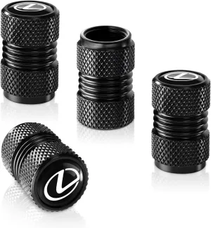 Tire Valve Stem Cap Cover Fit Lexus RX ES GS LS NX RS GX LX RC LC RX350 is250 GX460 Belt O-Ring Seal Corrosion Resistant Tire Valve Stem Air Cap 4 Pack Black