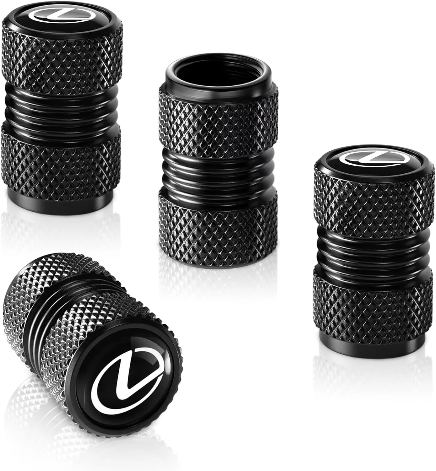 Tire Valve Stem Cap Cover Fit Lexus RX ES GS LS NX RS GX LX RC LC RX350 is250 GX460 Belt O-Ring Seal Corrosion Resistant Tire Valve Stem Air Cap 4 Pack Black