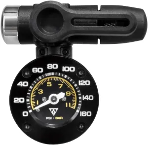 Topeak Shuttle Gauge G2, 160 Psi / 11 Bar, Compatible with Presta, Schrader, and Dunlop Valves, Used for Bikes, Motorcycles, Car Tires, Forks, and Shocks