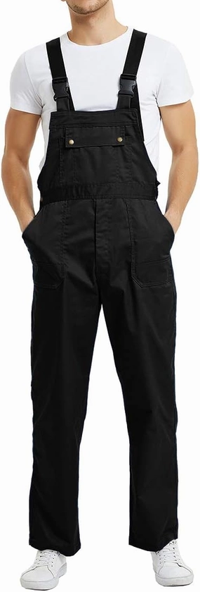TopTie Men's Bib Overall Mid-Weight Coverall Big and Tall with Tool Pockets, Workwear Apparel