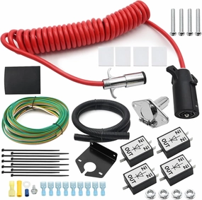 Towed Vehicle Wiring Kit, 6 to 7 Way Power Cord Diodes Ring Terminal Ties Wire Connectors, Replacement for Roadmaster 15267 Jeep Ford Chevrolet GMC Dodge Toyota
