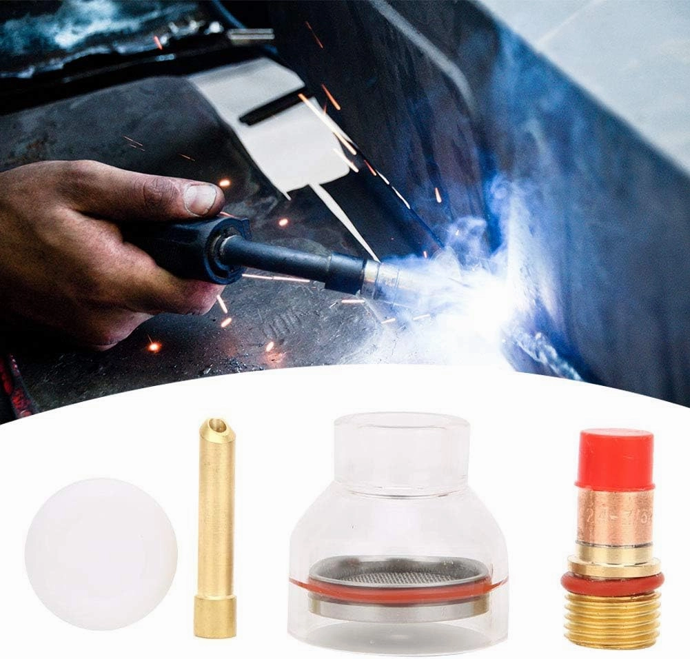 Transparent Glass Cup, Copper Collet Body, High Reliability, for WP-17/18/26 Welding Torch Kit with Easy Installation, Argon Arc Welding (3.2mm)