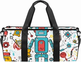 Travel Bag,Mens Gym Bag,Womens Gym Bag,Science and Funny Robots,Sports Bag