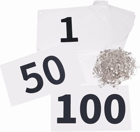 TRIWONDER Tyvek Race Bibs Running Numbers with Safety Pins, Large Numbers 1-500 for Marathon Runners Events Sports Games
