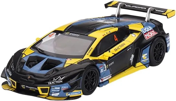TrueScale Miniatures MINI GT 1/64 Lamborghini Huracan GT3 EVO Macau GP Macau GT Cup 2022 3rd Place Winner #4 Left Handle, Finished Product