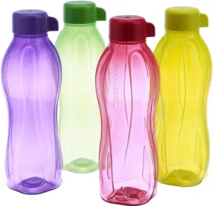 Tupperware Eco Sports 1 Litre Aqua Safe Water Bottle ( Set of 4) 32 Oz