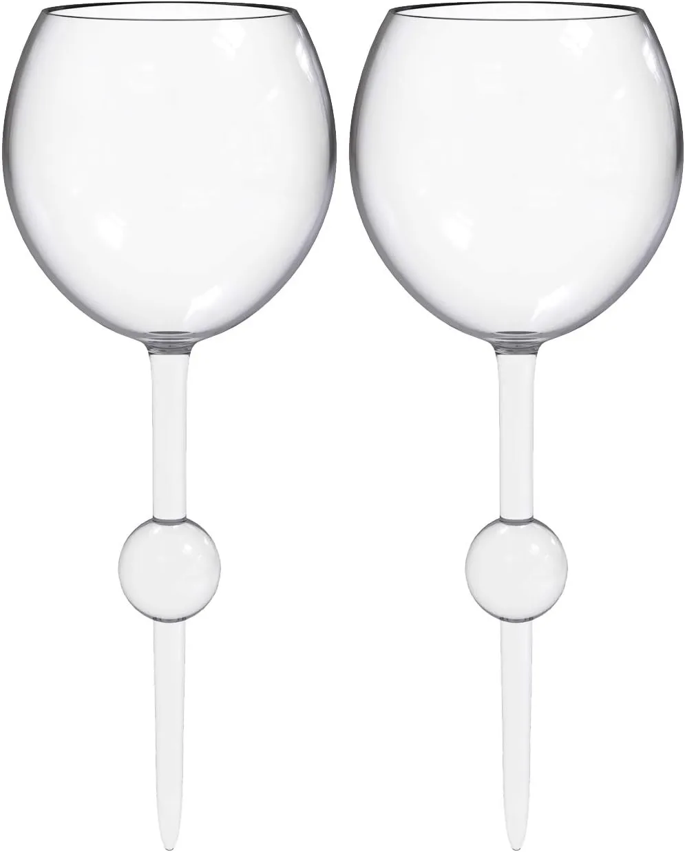 TWO PACK Original Floating Wine Glass - Acrylic and Shatterproof Beer, Cocktail, Drinking Cups for Pool, Beach, Camping and Outdoor Picnic Use 12-ounce (Crystal Clear 2pack)