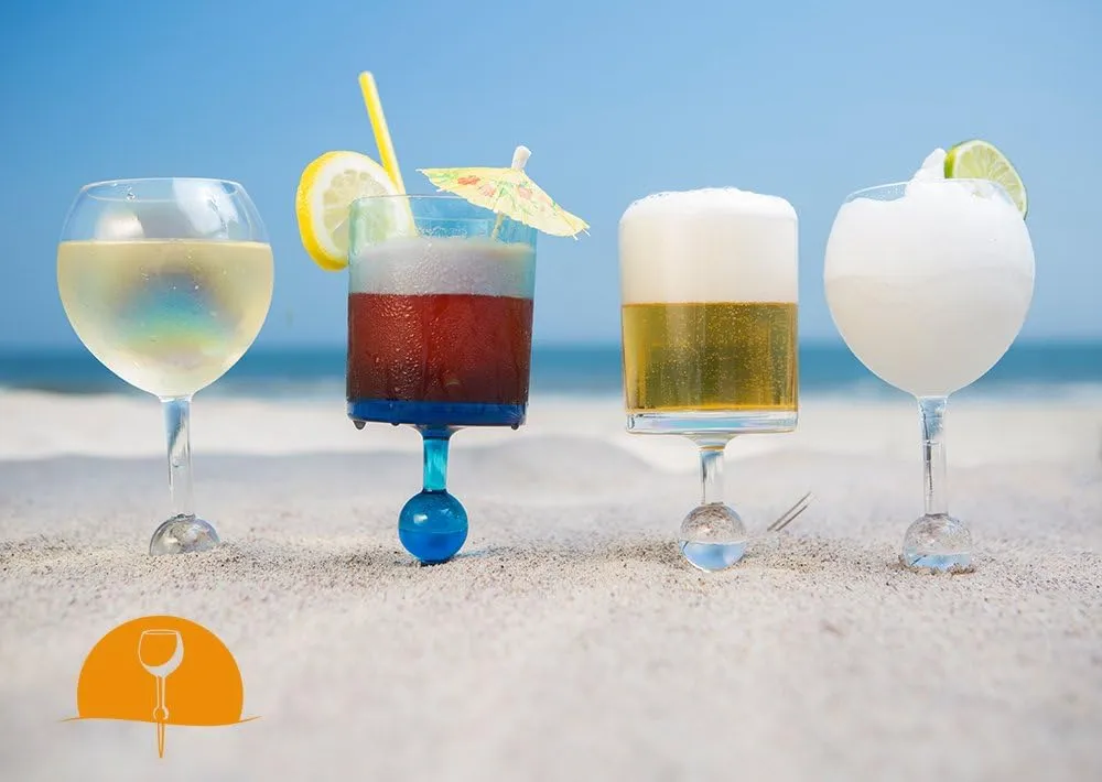 TWO PACK Original Floating Wine Glass - Acrylic and Shatterproof Beer, Cocktail, Drinking Cups for Pool, Beach, Camping and Outdoor Picnic Use 12-ounce (Crystal Clear 2pack)