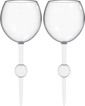 TWO PACK Original Floating Wine Glass - Acrylic and Shatterproof Beer, Cocktail, Drinking Cups for Pool, Beach, Camping and Outdoor Picnic Use 12-ounce (Crystal Clear 2pack)