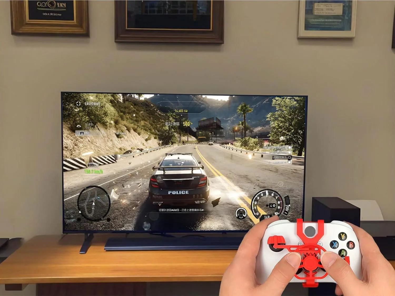 TXW Mini Racing Steering Wheel for Xbox ONE X/S/Elite Game Controller,Racing Games Controller Steering Wheel Attachment Accessory for Xbox ONE (Blue)