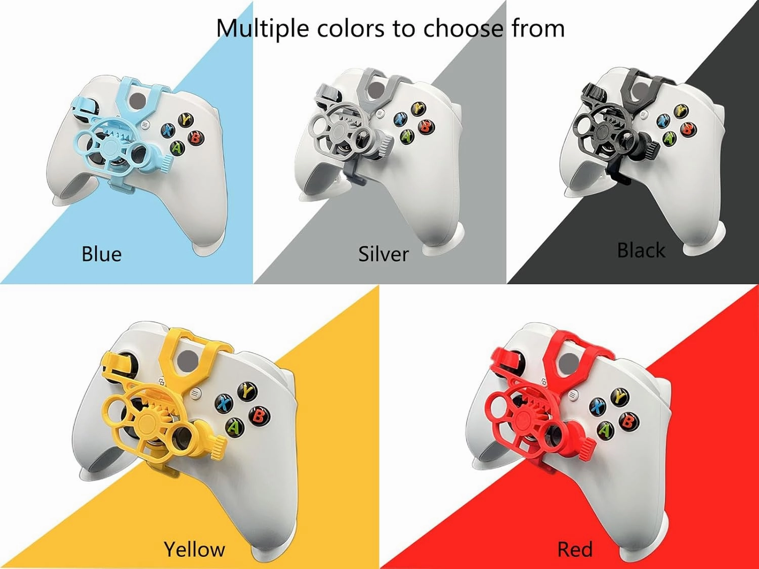 TXW Mini Racing Steering Wheel for Xbox ONE X/S/Elite Game Controller,Racing Games Controller Steering Wheel Attachment Accessory for Xbox ONE (Silver)