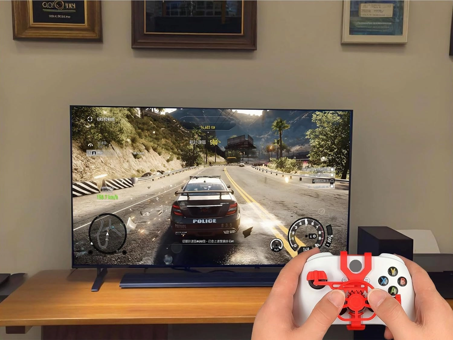 TXW Mini Racing Steering Wheel for Xbox ONE X/S/Elite Game Controller,Racing Games Controller Steering Wheel Attachment Accessory for Xbox ONE (Silver)
