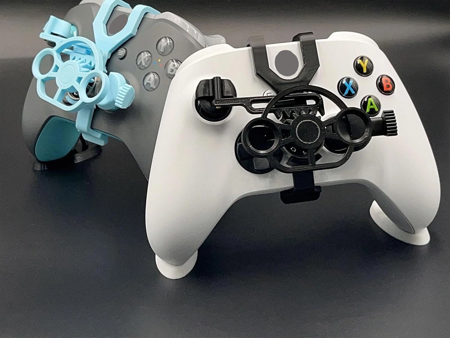 TXW Mini Racing Steering Wheel for Xbox ONE X/S/Elite Game Controller,Racing Games Controller Steering Wheel Attachment Accessory for Xbox ONE (Silver)