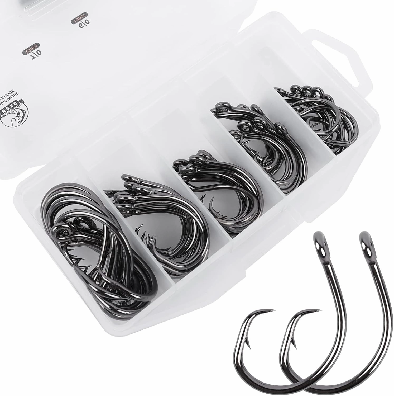 UCEC Circle Hooks Saltwater, in-Line 4X Strong Wide Gap Fishing Circle Hook for Saltwater Freshwater, 50PCS/ 25PCS High Carbon Steel Fishing Hooks for Tuna, Carp, Catfish, Bass, Amberjack and More