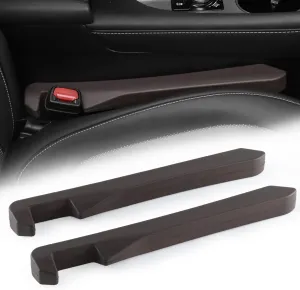 Urehepo 2pcs Elastic Car Seat Gap Filler Organizer, Universal Interior Car Accessories to Stop Things from Dropping and Add Style for Car SUV and Truck, Fill The Gap Between Seat and Console - Brown