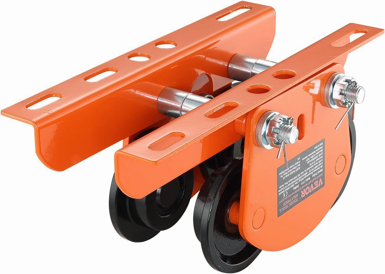 VEVOR Electric Hoist Manual Trolley, 2200 lbs/1 Ton Capacity for PA200 PA250 PA300 PA400 PA500, Push Beam Trolley with Dual Wheels, 2.68"-4.33" Adjustable Beam Flange Width for Straight Curved I Beam