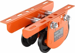 VEVOR Electric Hoist Manual Trolley, 2200 lbs/1 Ton Capacity for PA200 PA250 PA300 PA400 PA500, Push Beam Trolley with Dual Wheels, 2.68"-4.33" Adjustable Beam Flange Width for Straight Curved I Beam