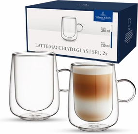 Villeroy & Boch – Artesano Hot & Cold Beverages Latte Macchiato Glass, Set of 2 Glasses, Double-Walled Glasses for Cold and Hot Beverages, 11.75 oz, Borosilicate Glass, Dishwasher-Safe, Microwave-Safe