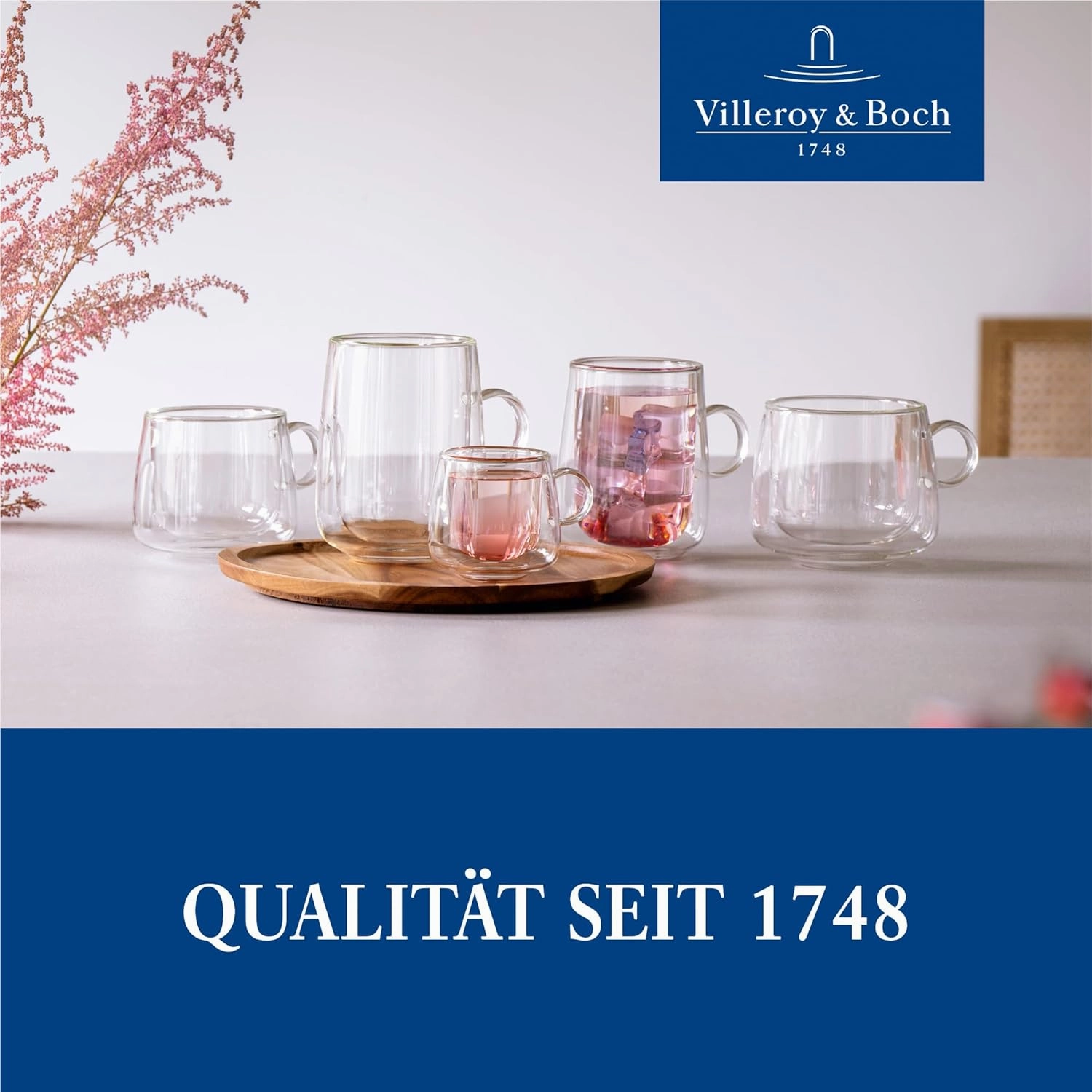 Villeroy & Boch – Artesano Hot & Cold Beverages Latte Macchiato Glass, Set of 2 Glasses, Double-Walled Glasses for Cold and Hot Beverages, 11.75 oz, Borosilicate Glass, Dishwasher-Safe, Microwave-Safe