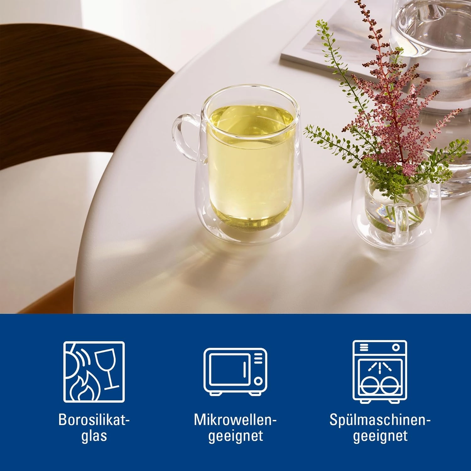 Villeroy & Boch – Artesano Hot & Cold Beverages Latte Macchiato Glass, Set of 2 Glasses, Double-Walled Glasses for Cold and Hot Beverages, 11.75 oz, Borosilicate Glass, Dishwasher-Safe, Microwave-Safe