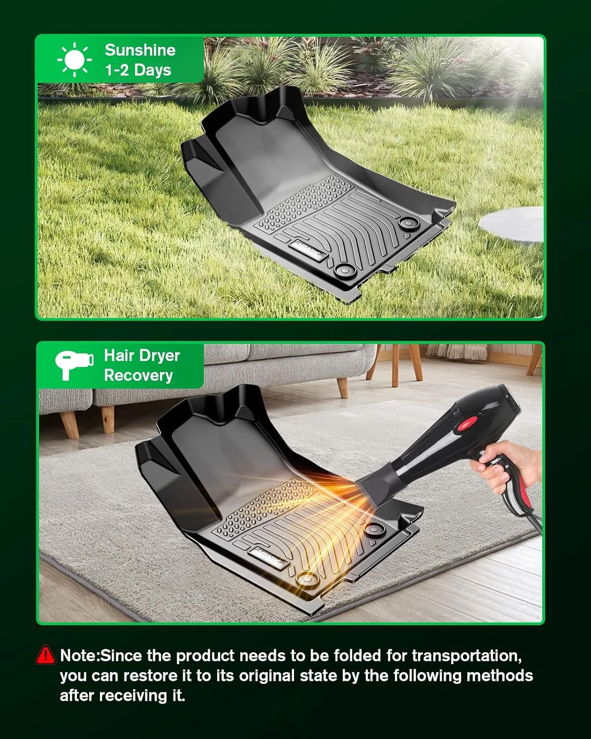 VIWIK Floor Mats Compatible for 2017-2020 Fusion/2017-2020 MKZ, Car Mats All Weather Protection Custom Full Set Floor Liners Include 1st and 2nd Row Front & Rear, Automotive Floor Mats TPE Blac