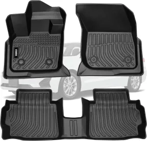VIWIK Floor Mats Compatible for 2017-2020 Fusion/2017-2020 MKZ, Car Mats All Weather Protection Custom Full Set Floor Liners Include 1st and 2nd Row Front & Rear, Automotive Floor Mats TPE Blac
