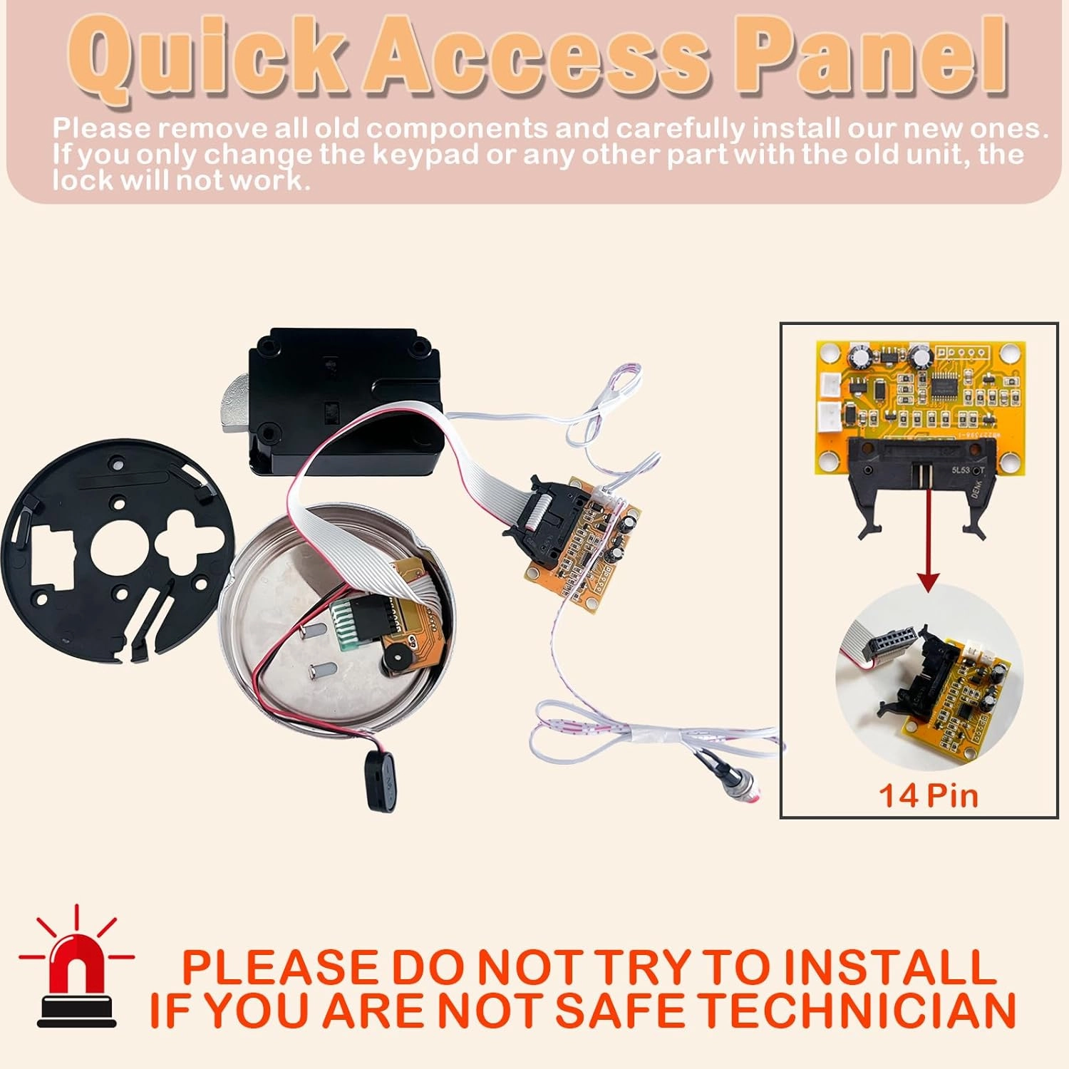 WAH LIN PARTS Stack on Safe Lock Replacement with Swing Bolt, High Security Fireproof Chrome Digital Keypad Electronic Safe Lock for Pistol safes, Safe Box