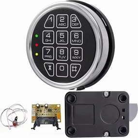 WAH LIN PARTS Stack on Safe Lock Replacement with Swing Bolt, High Security Fireproof Chrome Digital Keypad Electronic Safe Lock for Pistol safes, Safe Box