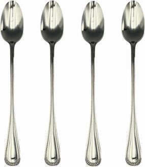 Wallace Continental Bead 18/10 Stainless Steel Iced Beverage Spoon (Set of Four)