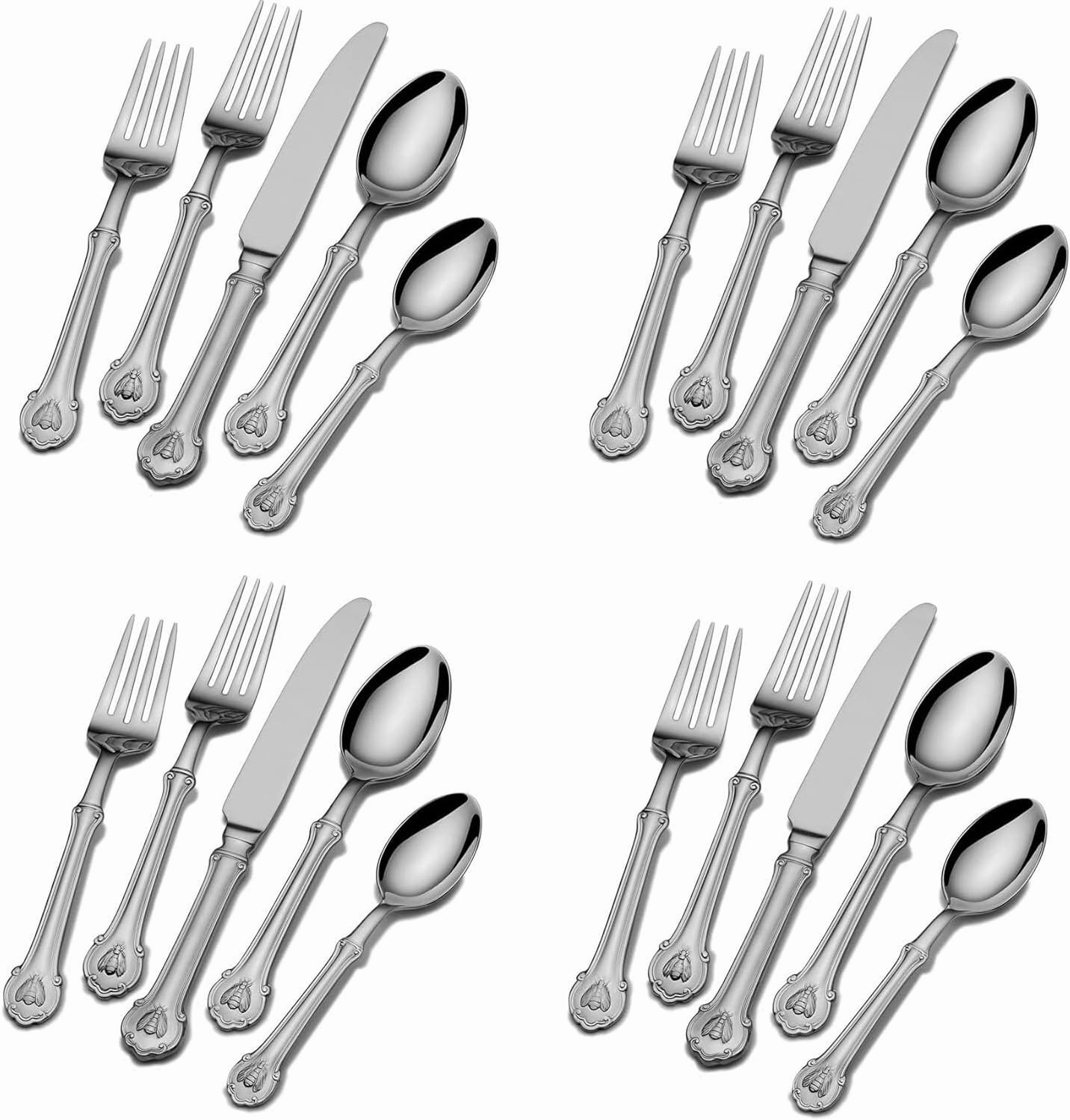 Wallace Napoleon Bee 18/10 Stainless Steel 20pc. Flatware Set (Service for Four)