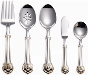 Wallace Napoleon Bee Gold Accent 18/10 Stainless Steel 5pc. Hostess Set