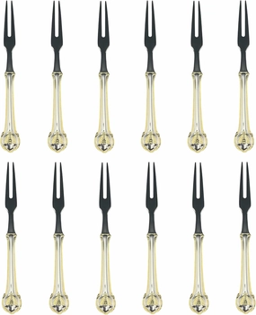 Wallace Napoleon Bee Gold Accent Food Pick, Set of 12, 18/10 Stainless Steel