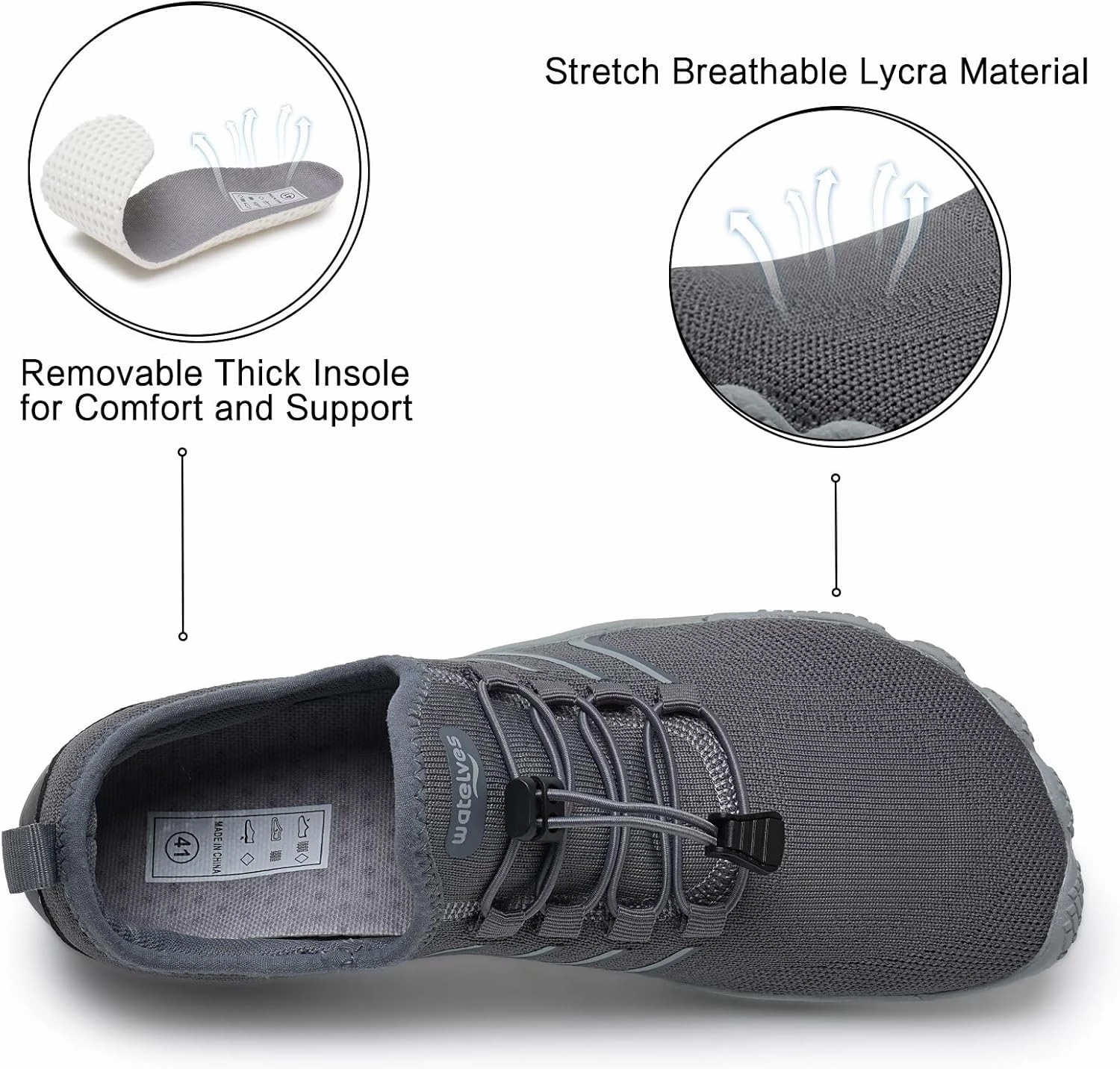 WateLves Barefoot Water Shoes for Women Men Quick Dry Aqua Swim Shoes for Outdoor Fishing Beach Pool Boat Surfing Walking